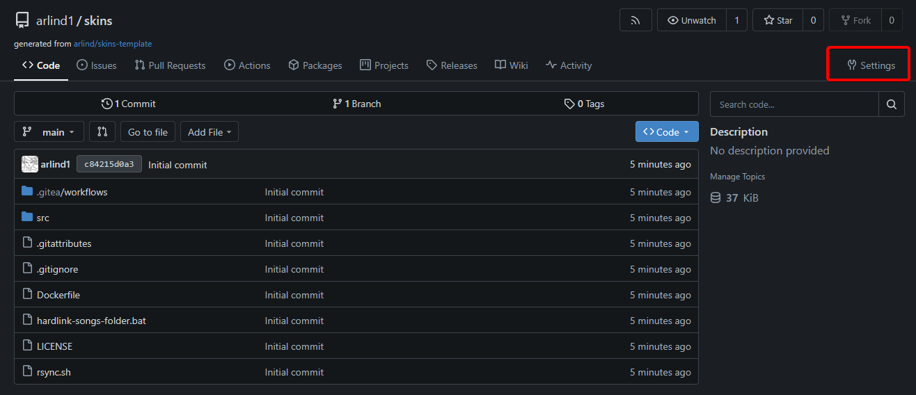 Navigate Repo Settings